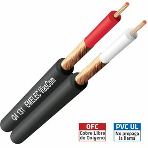 Cable audio paralelo 2×0,14 mm² Ø Exterior: 3,80 x 7,60 mm Q4-131 2