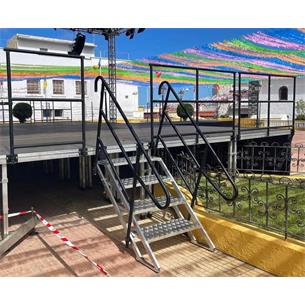 Escalera de aluminio 4 peldaños escenarios con alturas de 700 a 1300 mm ECP-4 2