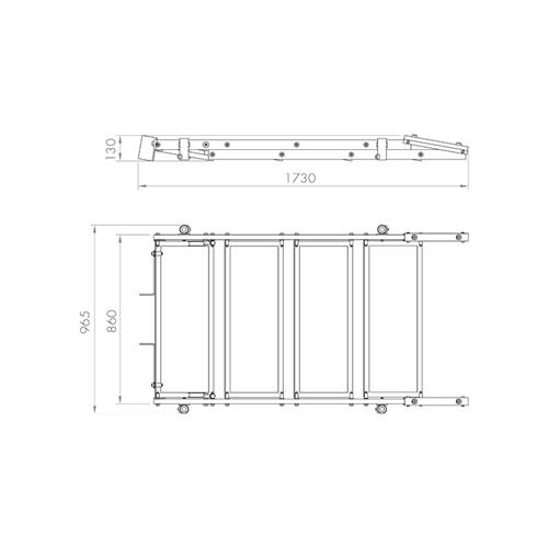 Escalera de aluminio 4 peldaños escenarios con alturas de 700 a 1300 mm ECP-4