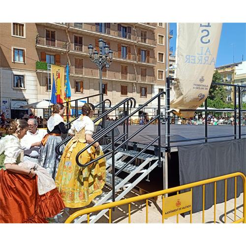 Escalera de aluminio 6 peldaños escenarios con alturas de 900 a 1800 mm ECP-6 Escalera de aluminio 6 peldaños escenarios con alturas de 900 a 1800 mm ECP-6