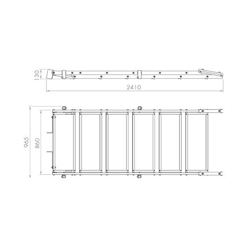 Escalera de aluminio 6 peldaños escenarios con alturas de 900 a 1800 mm ECP-6 Escalera de aluminio 6 peldaños escenarios con alturas de 900 a 1800 mm ECP-6