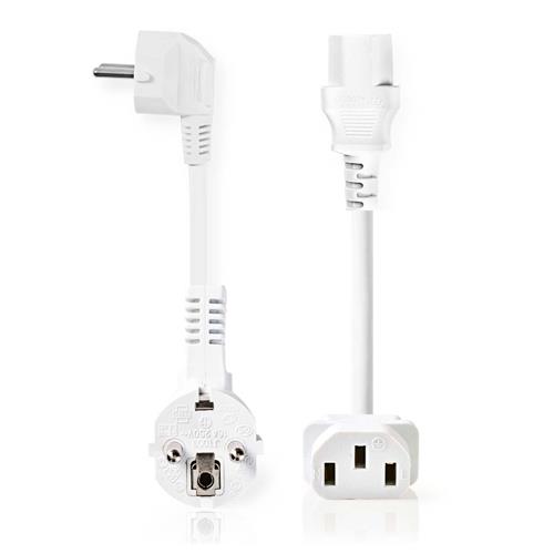 Cable de red para equipos Schuko IEC C13 2mts Blanco Cable de red para equipos Schuko IEC C13 2mts Blanco