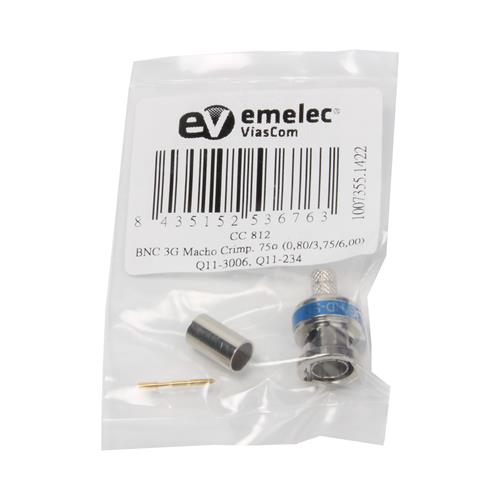 Conector BNC 75oHm HD-SDI/3G-SDI CC812 cable 011-3006, Q11-234 Conector BNC 75oHm HD-SDI/3G-SDI CC812 cable 011-3006, Q11-234
