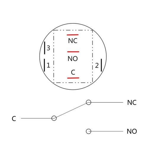 Interruptor antivandalico metalico 5A 250Vac con LED Rojo/Verde a 24Vdc