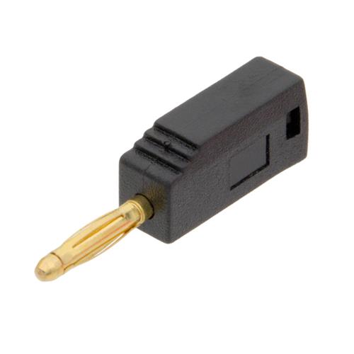 Banana macho enchufable negra 2mm 6A 60V