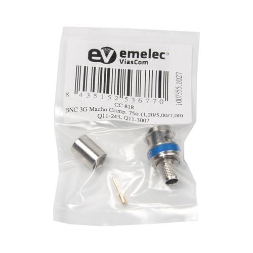 Conector BNC 75oHm HD-SDI/3G-SDI CC818 cable 011-3007, Q11-243