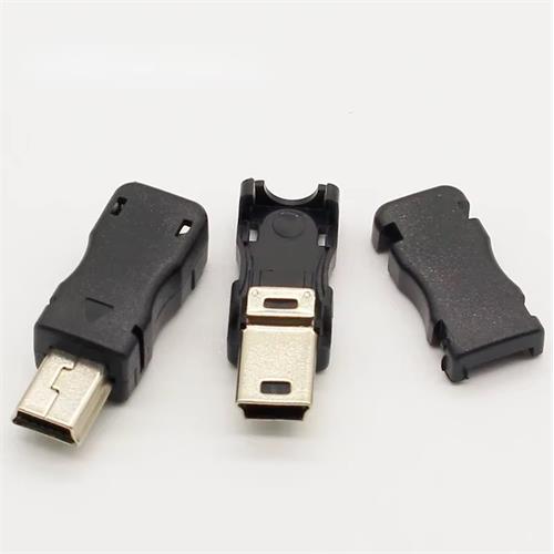 Conector mini USB-5P macho aereo soldar