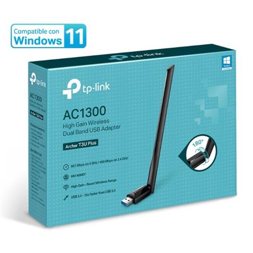 Adaptador Wifi AC1300 con ANTENA T3U PLUS