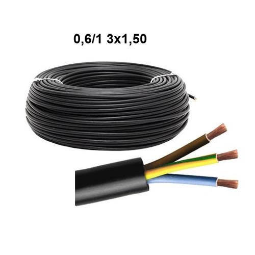 Cable manguera 3x1.50 mm NEGRO 0.6/1