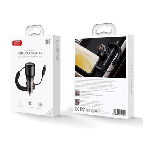 Cargador de Mechero 2USB XO Carga rapida 65W+45W Cargador de Mechero 2USB XO Carga rapida 65W+45W