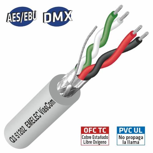 Cable DMX 2x2x0,34mm 110ohm Q351202 Cable DMX 2x2x0,34mm 110ohm Q351202