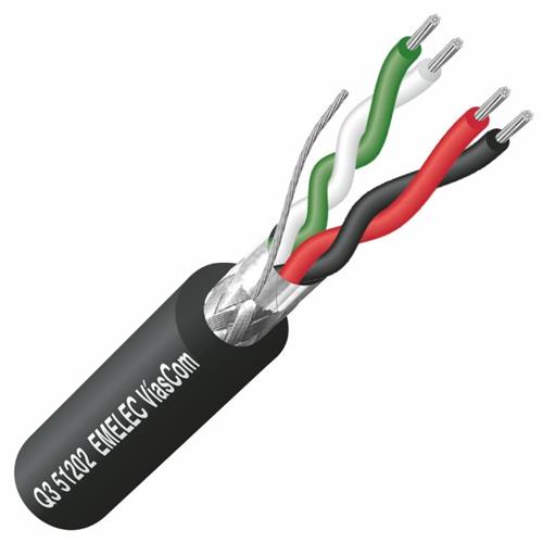 Cable Balanceado Digital 2x2x0,34mm² 110O AES/EBU y DMX negro Q3-51202N