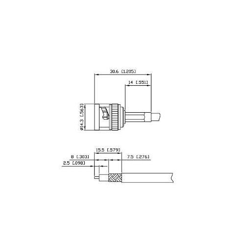 Conector BNC macho RG58 crimp teflon Alfar