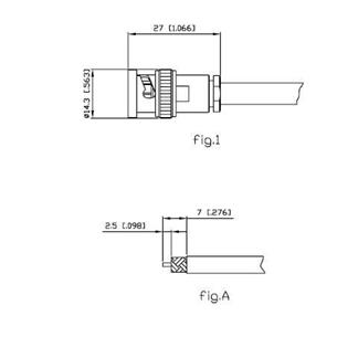 Conector BNC macho RG58 clamp Alfar