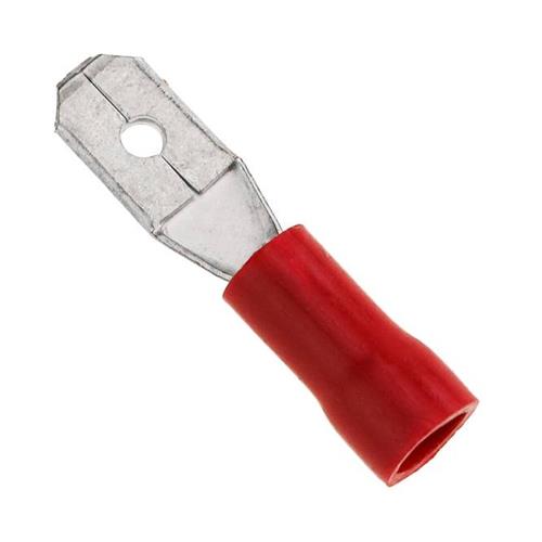 Terminal faston macho aislado rojo 4,8mm