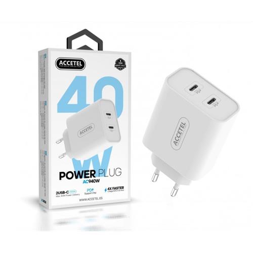 Alimentador USB-C dual 40W PD Accetel AC940