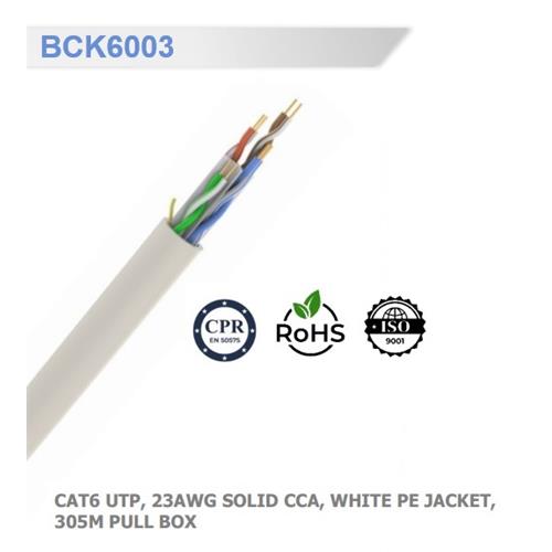 Cable datos UTP Cat.6 Blanco exterior SMK6003