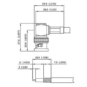 Conector BNC macho RG59 crimp acodado Alfar