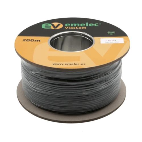 Cable coaxial audio 1 conductor negro 3mm Cable coaxial audio 1 conductor negro 3mm