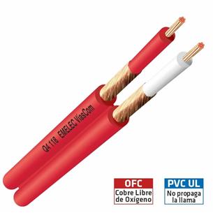 Cable audio paralelo 2x0.14 color rojo 3x6mm 2