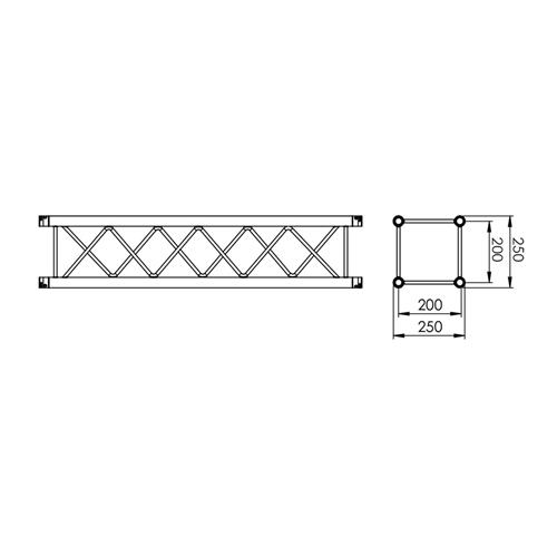 Truss cuadrado Serie FK 25 x 0,5m plata EC2505