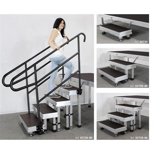 Escalera modular de aluminio y madera de abedul ECT20-40