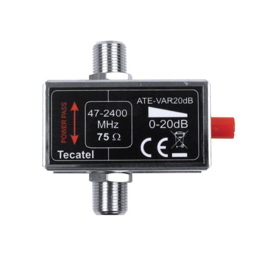 Atenuador RF+FI variable 20 db conector F Tecatel