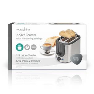 Tostadora 1000 W para 2 rebanadas Nedis