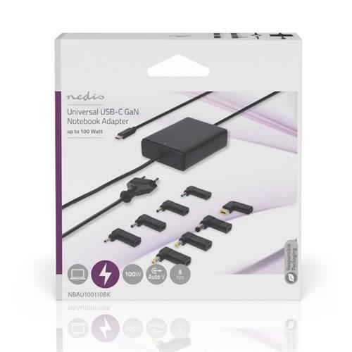 Fuente universal Gan 100W 5A USB-C Nedis Fuente universal Gan 100W 5A USB-C Nedis