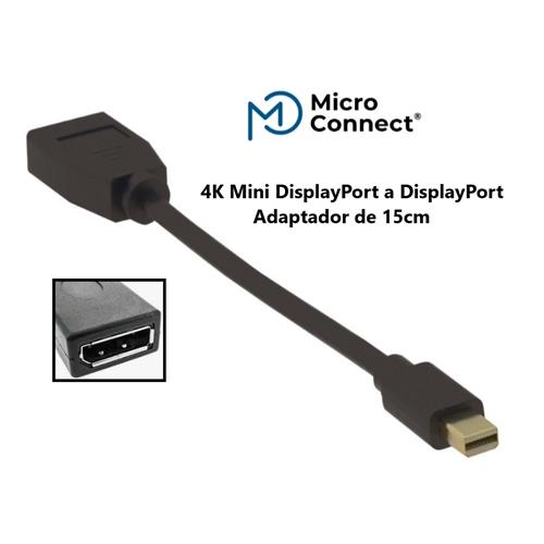 Convertidor Mini Displayport (Thunderbolt) a Displayport 15cm