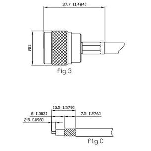 Conector N macho RG58 crimp Alfar