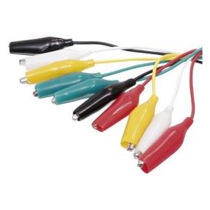 Juego 10 cable 35cm con pinzas cocodrilos
