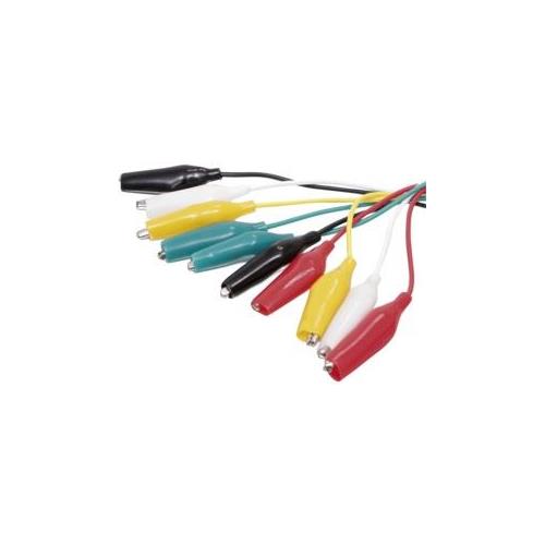 Juego 10 cable 35cm con pinzas cocodrilos