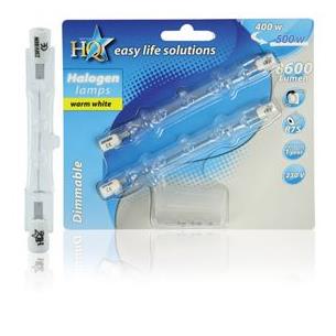 Lampara halogena de tubo 400W 220V 118mm x 2 Uds. H-R7S-05