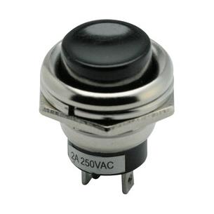 Pulsador metalico normalmente abierto 19mm Negro