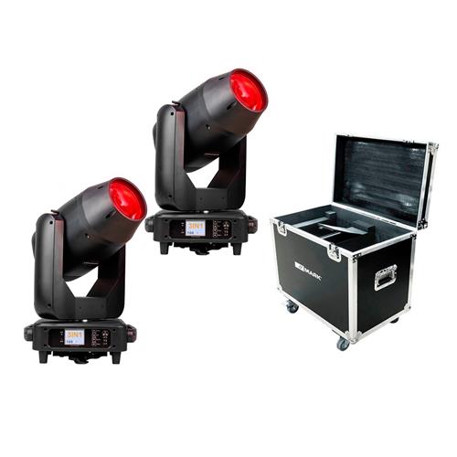 Pack cabeza movil 2x BSW CMY LED 400 + Flightcase