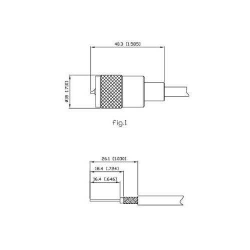 Conector PL macho RG58 teflon Alfar