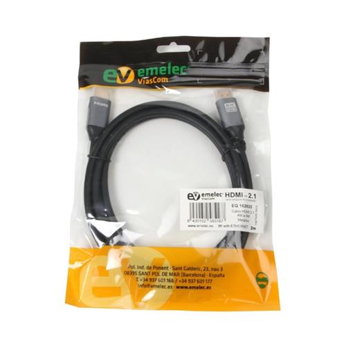 Cable HDMI 2.1 AM a AM + Ethernet Long. 2m EQ 162020