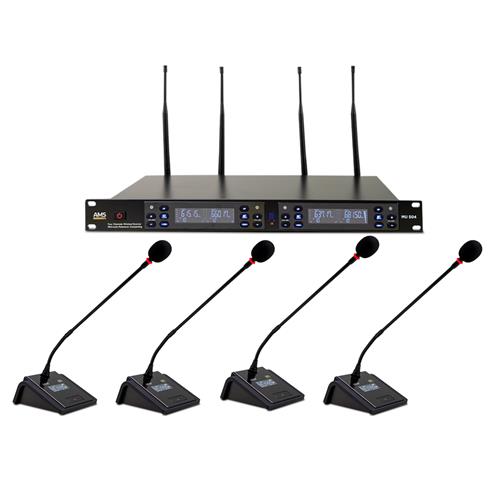 Sistema de conferencia con 4 micrófonos de sobremesa MU 504 + MM 204 Sistema de conferencia con 4 micrófonos de sobremesa MU 504 + MM 204