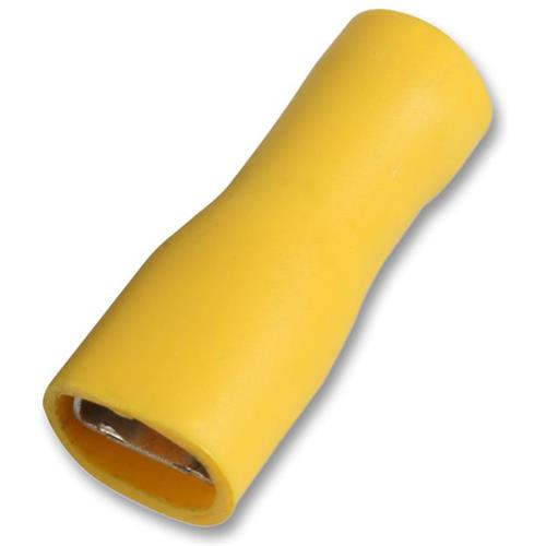 Terminal faston hembra aislado amarillo 6,3mm