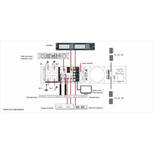Amplificador para megafonia PA 195