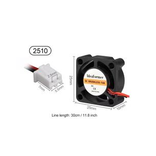 Ventilador 25x25x10 12Vdc casquillo 2 hilos con conector 2