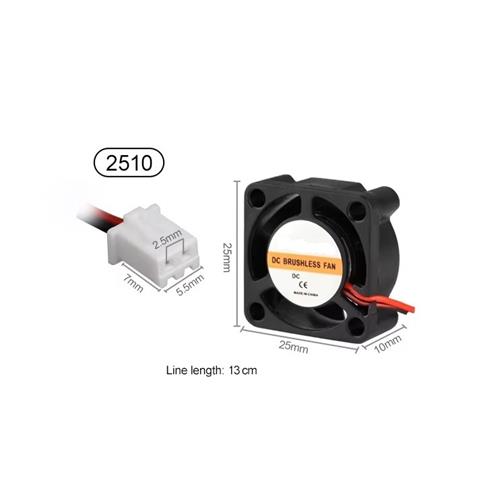 Ventilador 25x25x10 5Vdc casquillo 2 hilos con conector