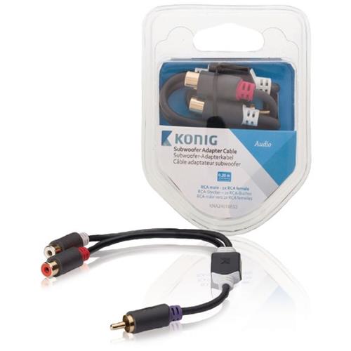 Cable audio 1 RCA M 2 H Nedis 20cm