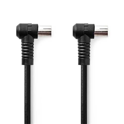 Cable antena M/H Acodado 1,5m Negro120db Nedis