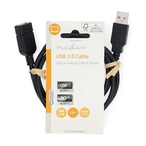 Cable USB 2.0 prolongador 1m Cable USB 2.0 prolongador 1m