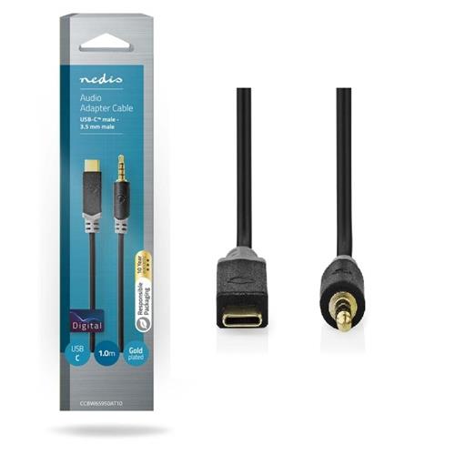 Adaptador USB-C-Jack 3.5mm Macho 4pin Nedis 1mts