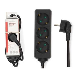 Regleta 3 tomas cable 1,5m, negra