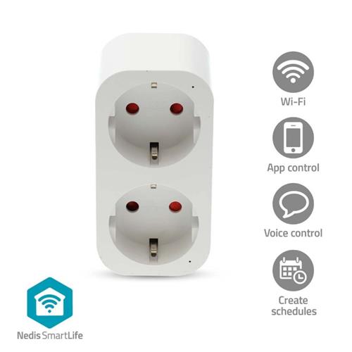 Nedis Enchufe doble 3680W Wifi Alexa Google