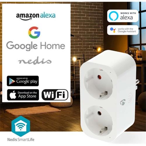 Nedis Enchufe doble 3680W Wifi Alexa Google